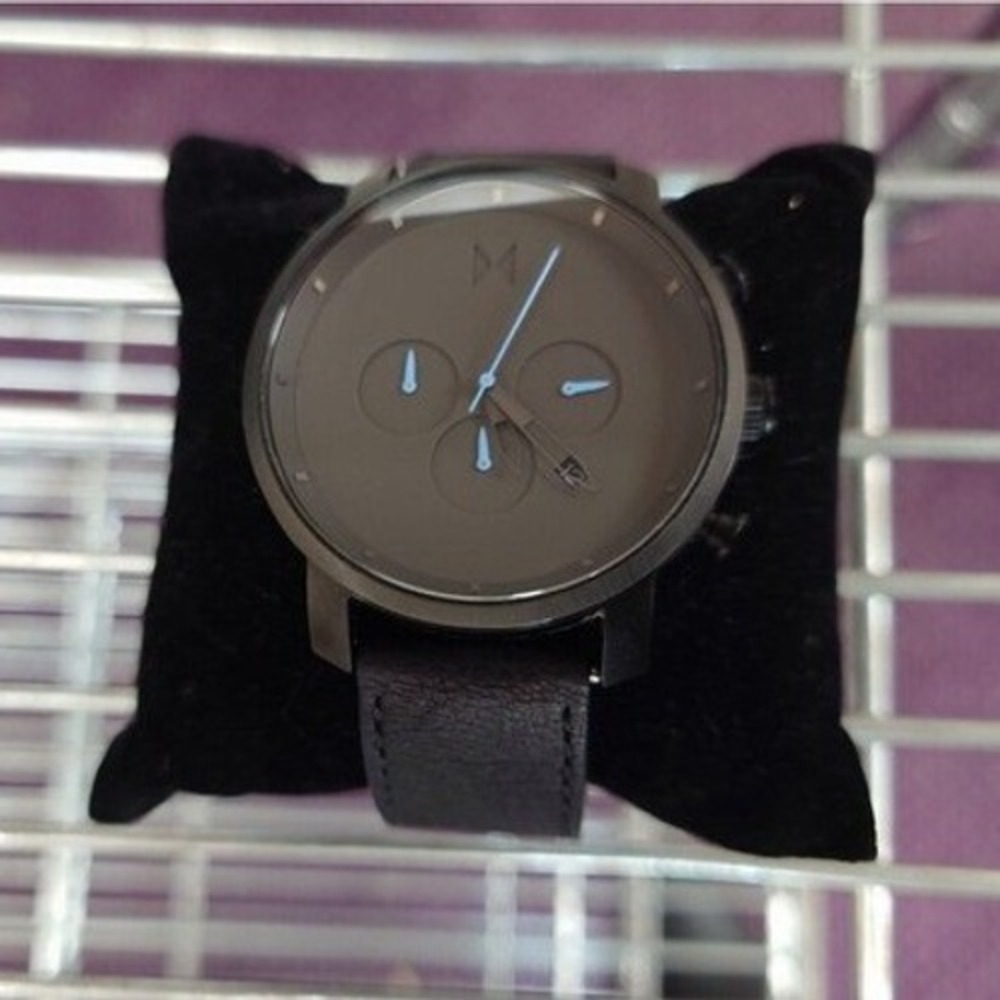 MVMT Chrono Series Gunmetal Sandstone 45mm Leather Strap Watch [GNH023424]